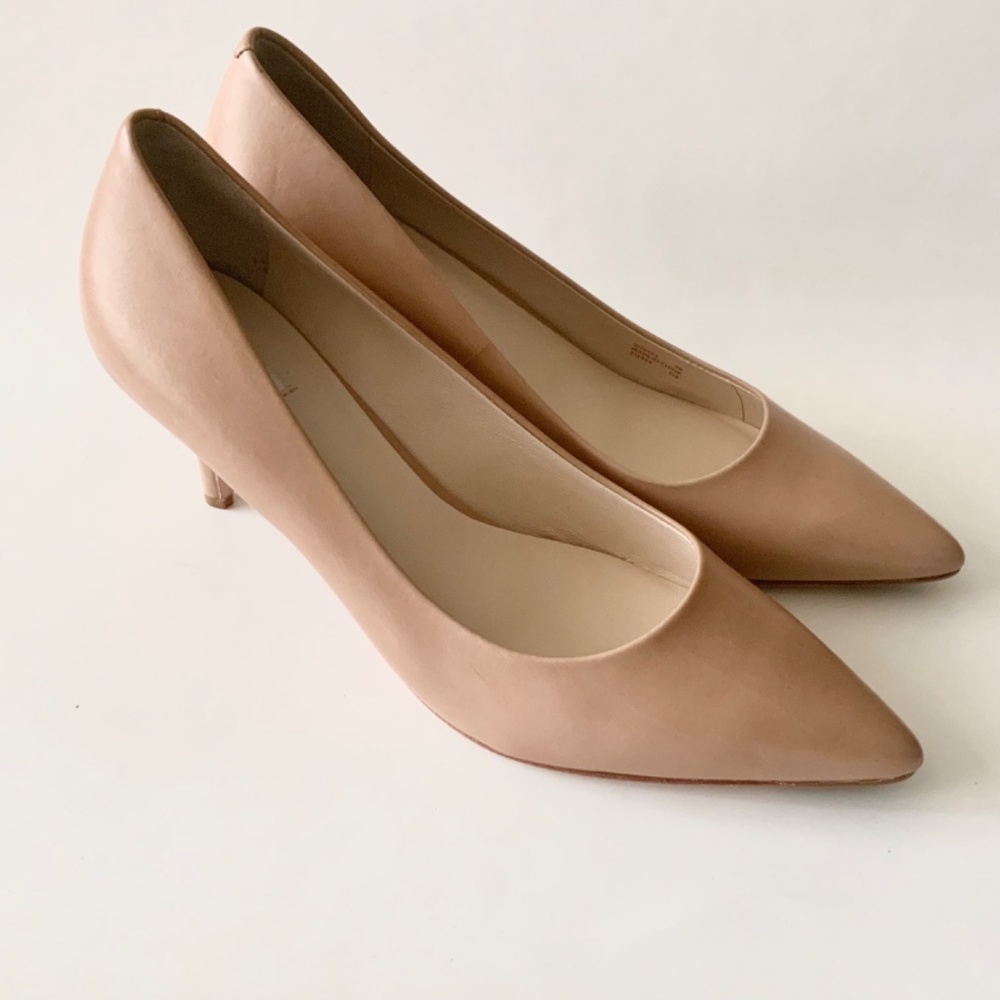 Cole Haan Vesta Nude Leather Pumps Heels Beige Dress Shoes 8.5 - Picture 7 of 15